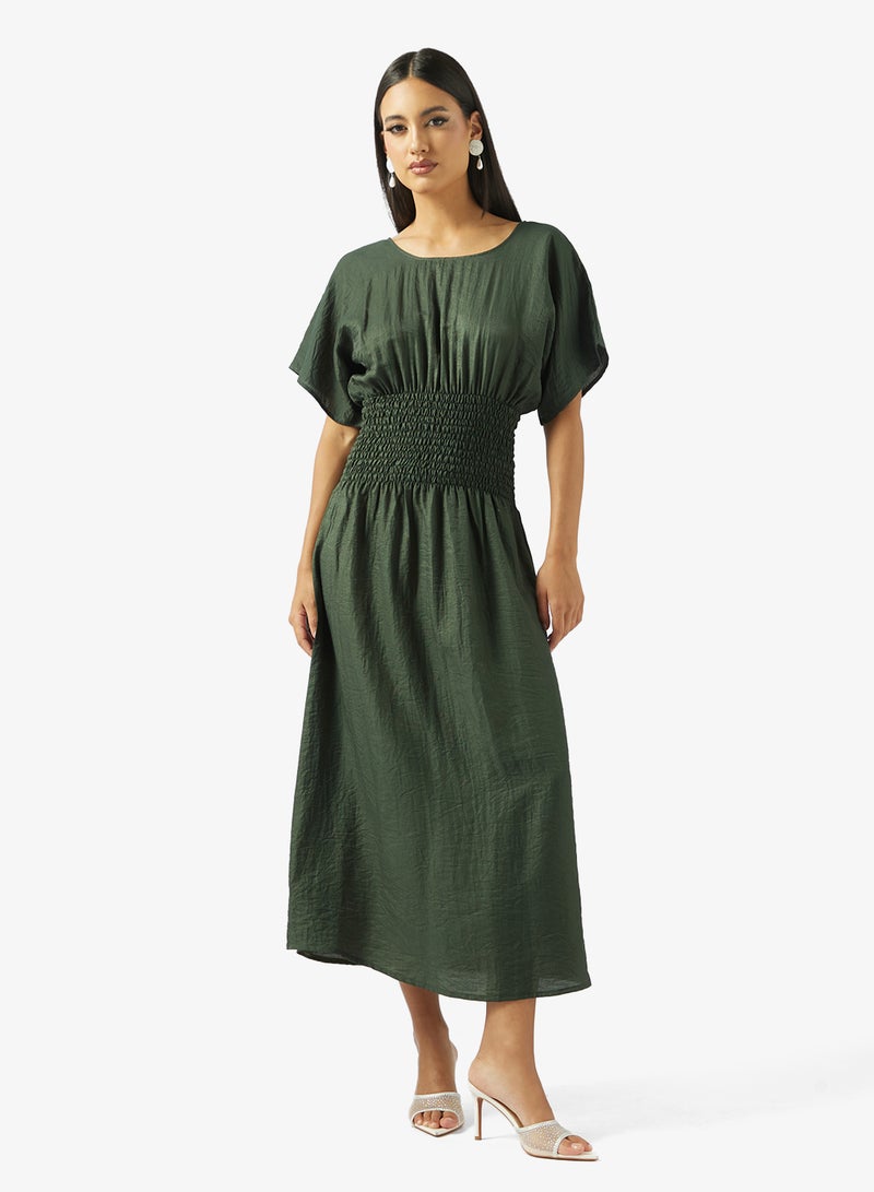 hayas closet Square Neck Belted Under Abaya Dress - Image 1